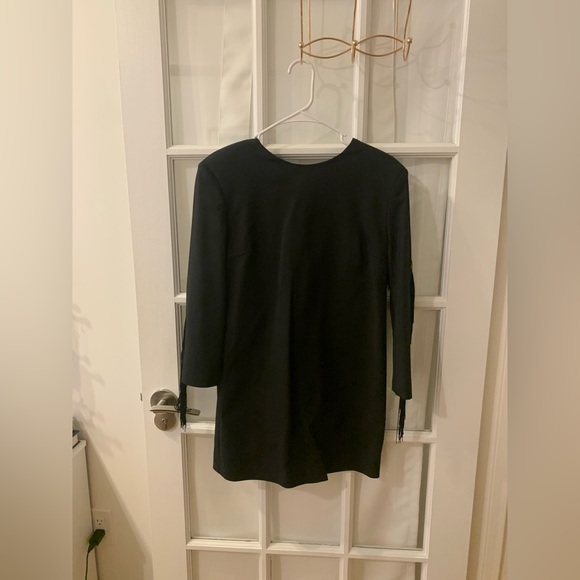 NWT Zara Fringed Mini Dress Black Medium 8375/250 - Picture 5 of 6